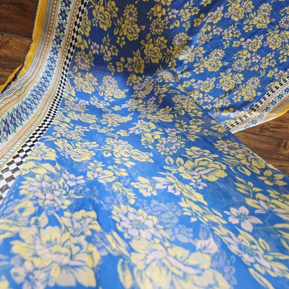 Printed Embroidered Top Kameez Dupatta Long Scarf 100% Cotton Causal Wear Dress - Picture 8 of 8